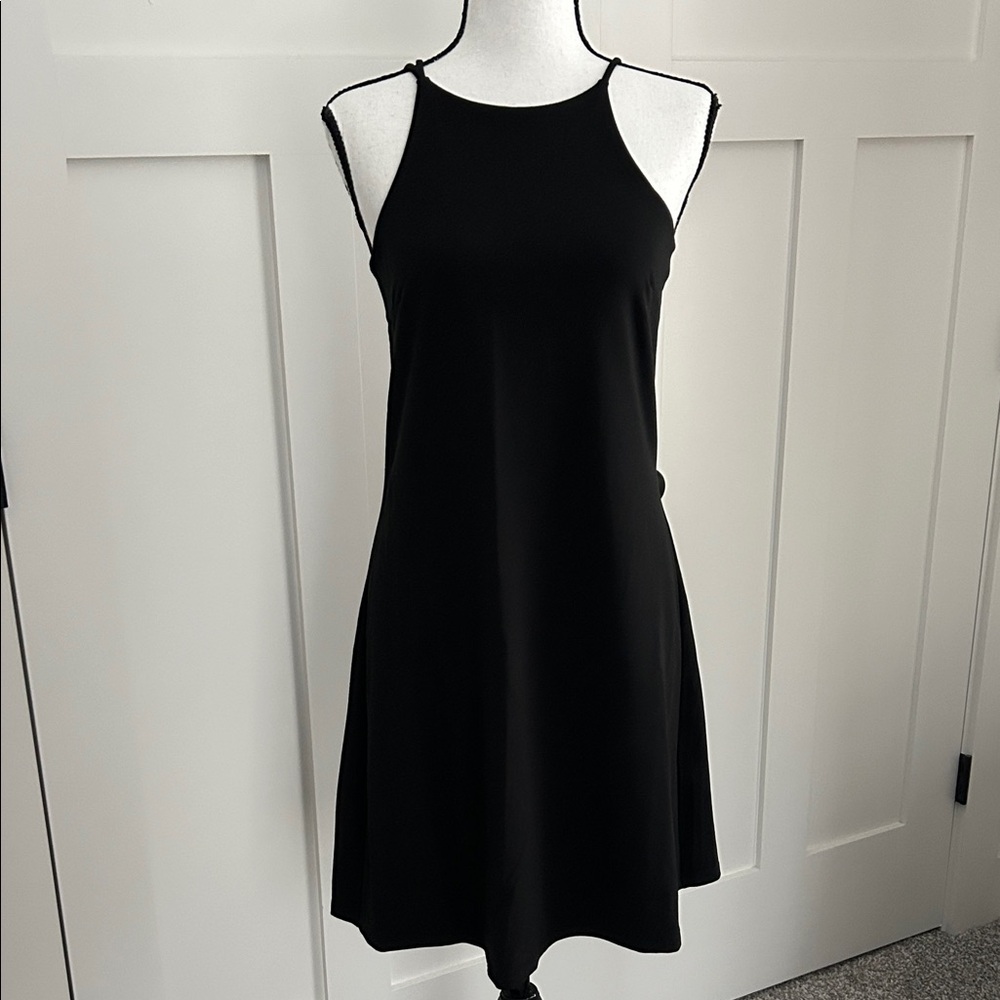 Banana Republic Factory Black Halter Midi Dress